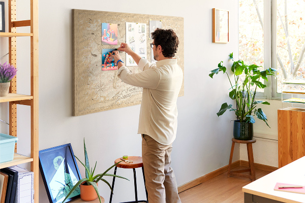 Weltkarte mit Korkrückwand antike Karte mit geografischen Details