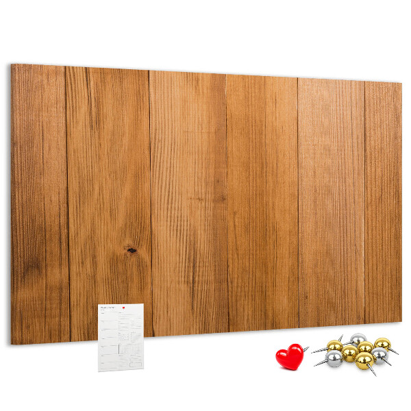 Korkbild mit farbigen Stecknadeln auf Holzbrett