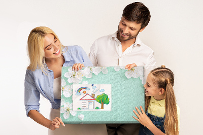 Bild mit Korkrückwand Blumenmotive auf pastellfarbenem Hintergrund