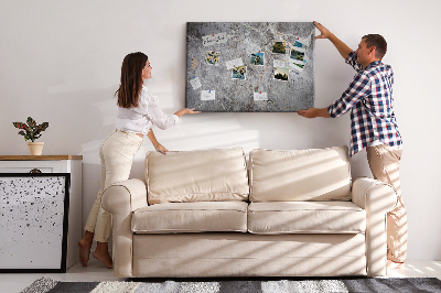 Bild mit Korkrückwand elegantes Muster aus geädertem grauem Marmor