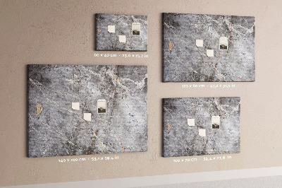 Bild mit Korkrückwand elegantes Muster aus geädertem grauem Marmor