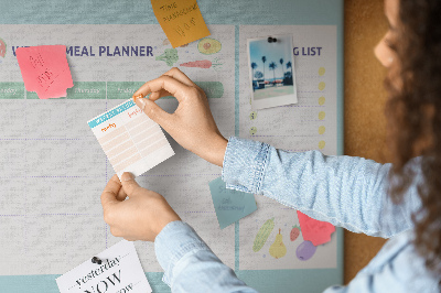 Kork-Pinnwand Wochenplaner für Mahlzeiten
