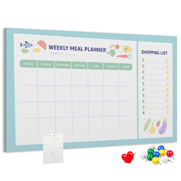 Kork-Pinnwand Wochenplaner für Mahlzeiten
