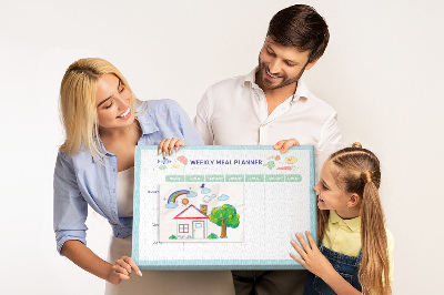 Korktafel für den wöchentlichen Speiseplan