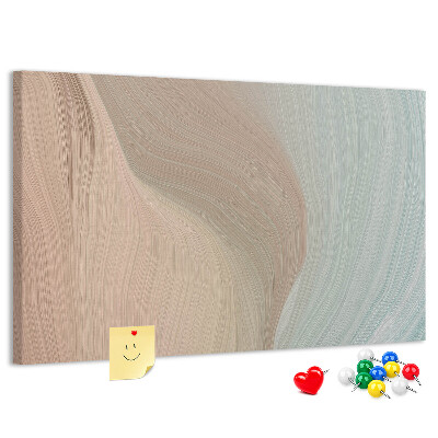 Bild mit Korkrückwand zarte Wellen in Pastelltönen