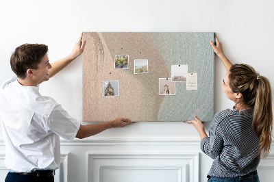Bild mit Korkrückwand zarte Wellen in Pastelltönen