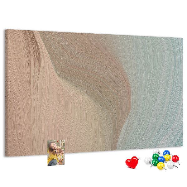Bild mit Korkrückwand zarte Wellen in Pastelltönen