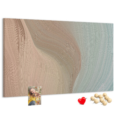 Bild mit Korkrückwand zarte Wellen in Pastelltönen