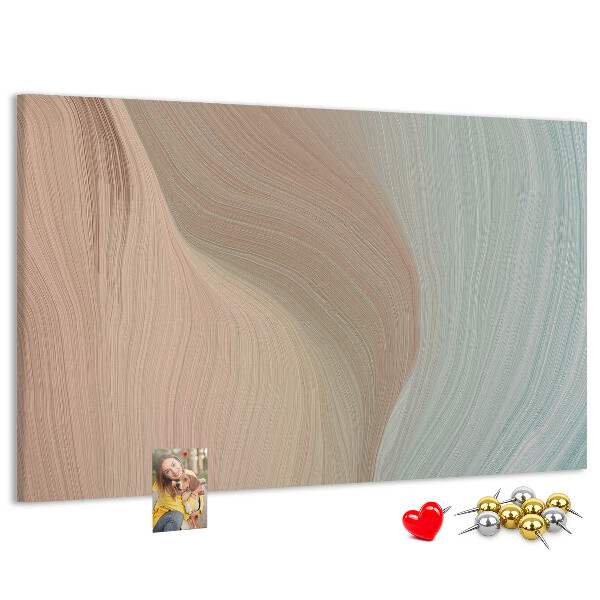 Bild mit Korkrückwand zarte Wellen in Pastelltönen
