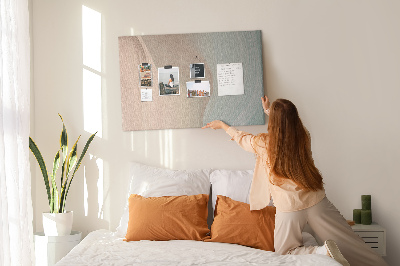 Bild mit Korkrückwand zarte Wellen in Pastelltönen