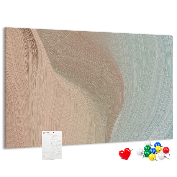 Bild mit Korkrückwand zarte Wellen in Pastelltönen