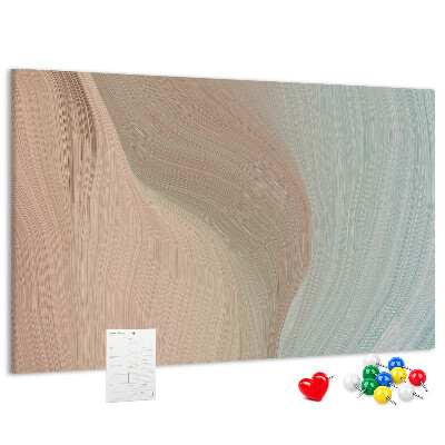 Bild mit Korkrückwand zarte Wellen in Pastelltönen