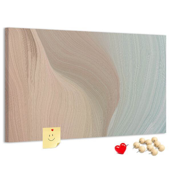 Bild mit Korkrückwand zarte Wellen in Pastelltönen