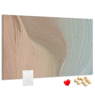 Bild mit Korkrückwand zarte Wellen in Pastelltönen