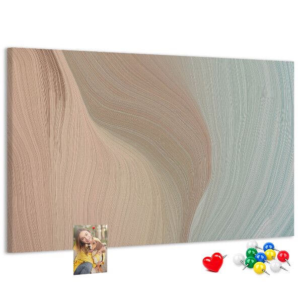 Bild mit Korkrückwand zarte Wellen in Pastelltönen