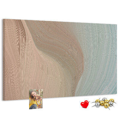 Bild mit Korkrückwand zarte Wellen in Pastelltönen