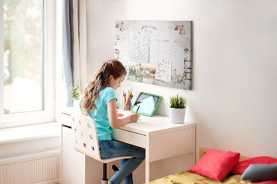 Kork-Pinnwand als Wochenplaner im Home-Style-Design