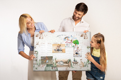 Kork-Pinnwand als Wochenplaner im Home-Style-Design