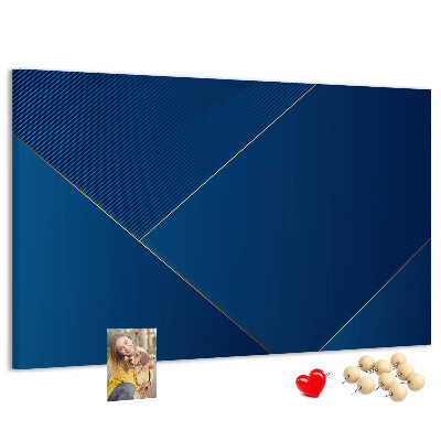 Korkbild mit eleganten geometrischen Mustern in Blautönen