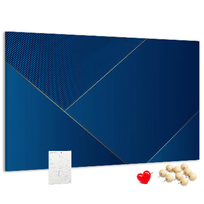 Korkbild mit eleganten geometrischen Mustern in Blautönen