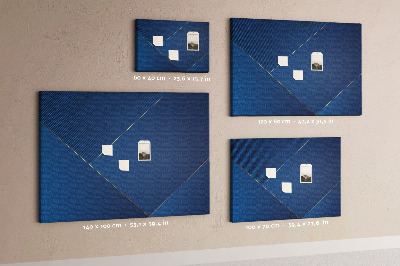 Korkbild mit eleganten geometrischen Mustern in Blautönen