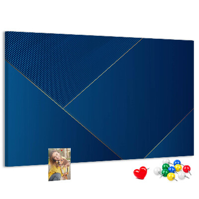 Korkbild mit eleganten geometrischen Mustern in Blautönen