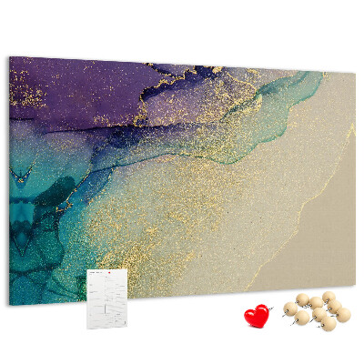 Bilder mit Korkrückwand goldene Akzente auf abstraktem Wasserhintergrund