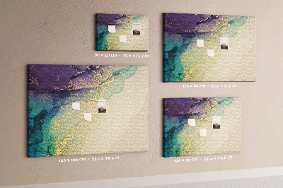 Bilder mit Korkrückwand goldene Akzente auf abstraktem Wasserhintergrund