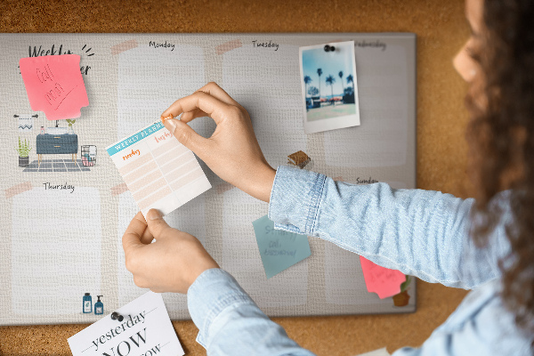 Kork-Wochenplaner im minimalistischen Design