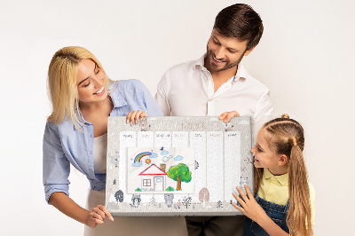 Korktafel mit Motiv Waldtiere im Wochenplaner