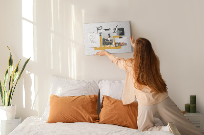 Bild mit Korkrückwand dynamische Inschrift auf hellem Hintergrund