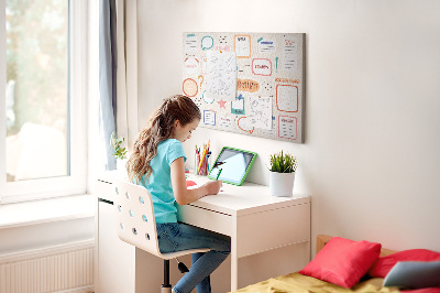 Pinnwand mit Korkrückwand buntes Traumboard für Notizen