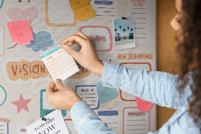Pinnwand mit Korkrückwand buntes Traumboard für Notizen