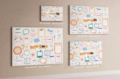 Pinnwand mit Korkrückwand buntes Traumboard für Notizen