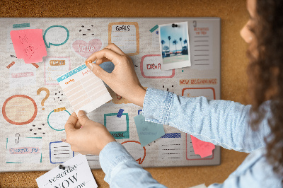 Pinnwand mit Korkrückwand buntes Traumboard für Notizen
