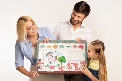 Korktafel mit Motiv Retro-Tiere auf einem Wochenplaner