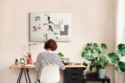Korkbild tanzende Silhouette aus feinen Linien