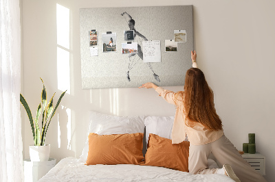Korkbild tanzende Silhouette aus feinen Linien