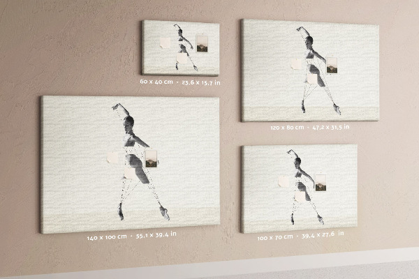 Korkbild tanzende Silhouette aus feinen Linien