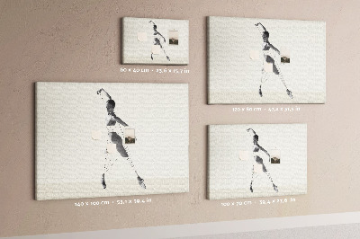 Korkbild tanzende Silhouette aus feinen Linien
