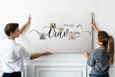 Bild mit Korkrückwand Reiseinspiration im eleganten Stil