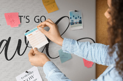 Bild mit Korkrückwand Reiseinspiration im eleganten Stil