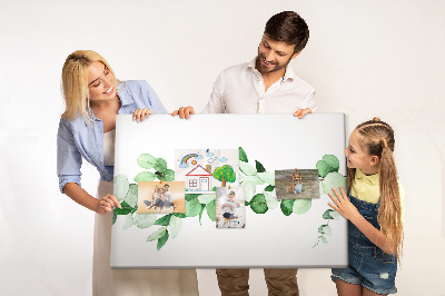 Korkbild grüne Blätter auf hellem Hintergrund