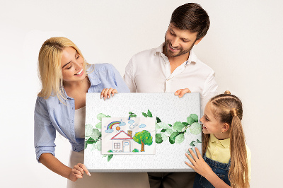Korkbild grüne Blätter auf hellem Hintergrund