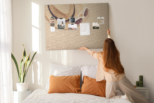 Bild mit Korkrückwand sommerliche Entspannung am Strand mit Sonnenbrille