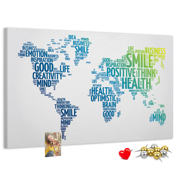 Kork-Pinnwand mit positiven Affirmationen