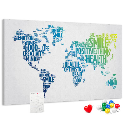 Kork-Pinnwand mit positiven Affirmationen