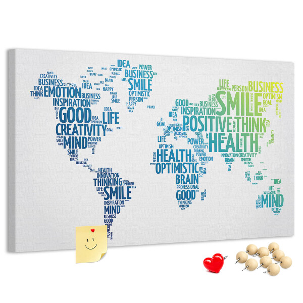 Kork-Pinnwand mit positiven Affirmationen
