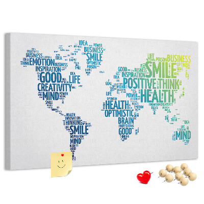 Kork-Pinnwand mit positiven Affirmationen