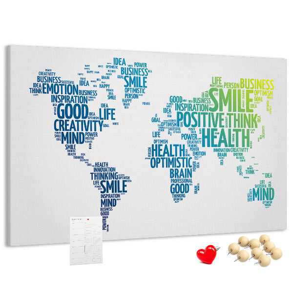 Kork-Pinnwand mit positiven Affirmationen